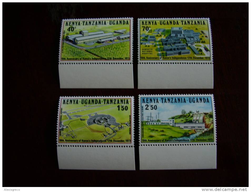 KUT 1973 10th.Anniv KENYAN INDEPENDENCE  Issue 4 Values To 2/50  MNH. - Kenya, Uganda & Tanzania