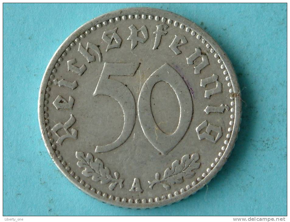 1935 A - 50 REICHSPFENNIG / KM 87 ( Uncleaned / For Grade , Please See Photo ) ! - 50 Reichspfennig