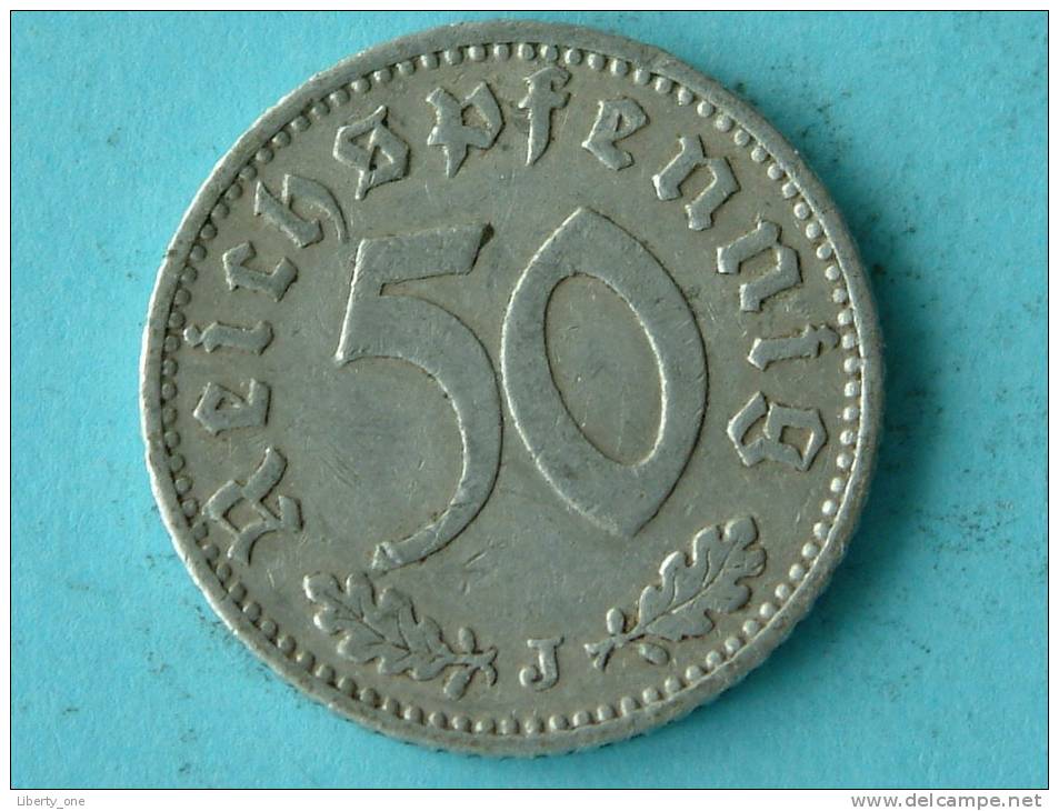 1935 J - 50 REICHSPFENNIG / KM 87 ( Uncleaned / For Grade , Please See Photo ) ! - 50 Reichspfennig