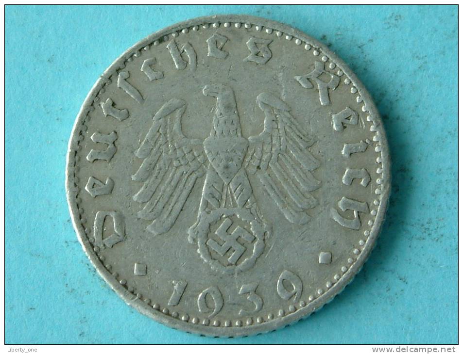 1939 B - 50 REICHSPFENNIG / KM 96 ( Uncleaned / For Grade , Please See Photo ) ! - 50 Reichspfennig