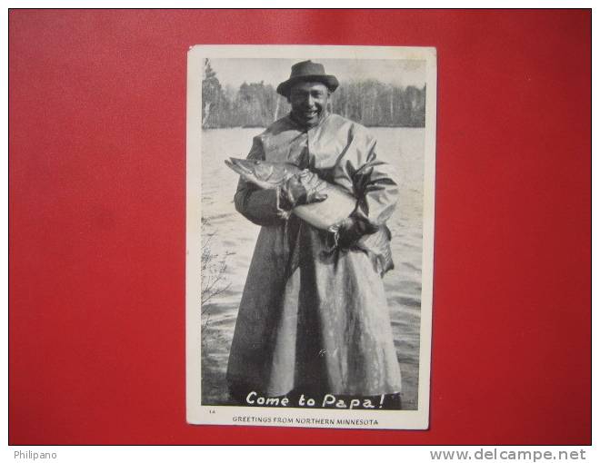 Come To Papa Large  Fish Catch Northern Minnesota   1948 Cancel     ===   =ref 301 - Other & Unclassified