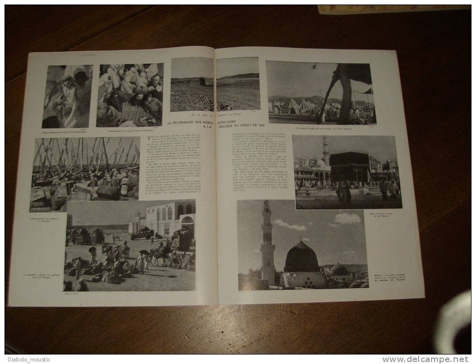 1940  Le chasseur d' AVIONS ; Le nouveau pont de SAINT-CLOU ; Les VOLCANS du CONGO BELGE ; L' INTENDANCE ; LA MECQUE