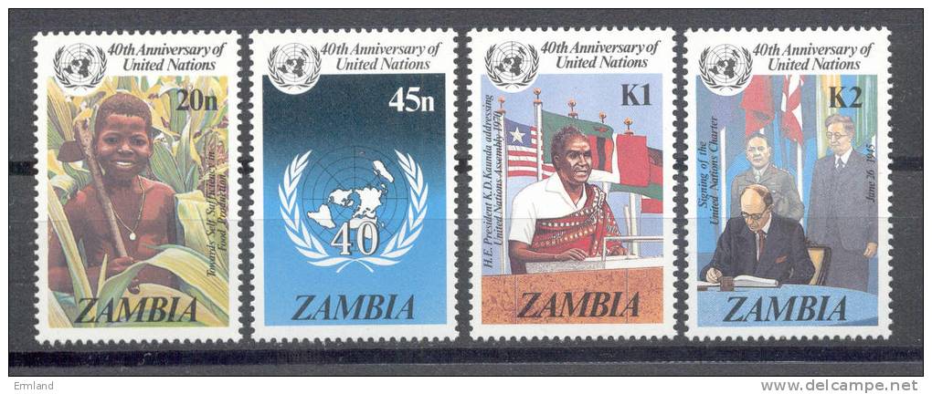 Zambia Sambia 1985 - Michel 345 - 348 ** - Zambia (1965-...)