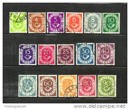 GERMANY 1951 Used Stamp(s) Definitives Complete Nr. 123-138 - Used Stamps