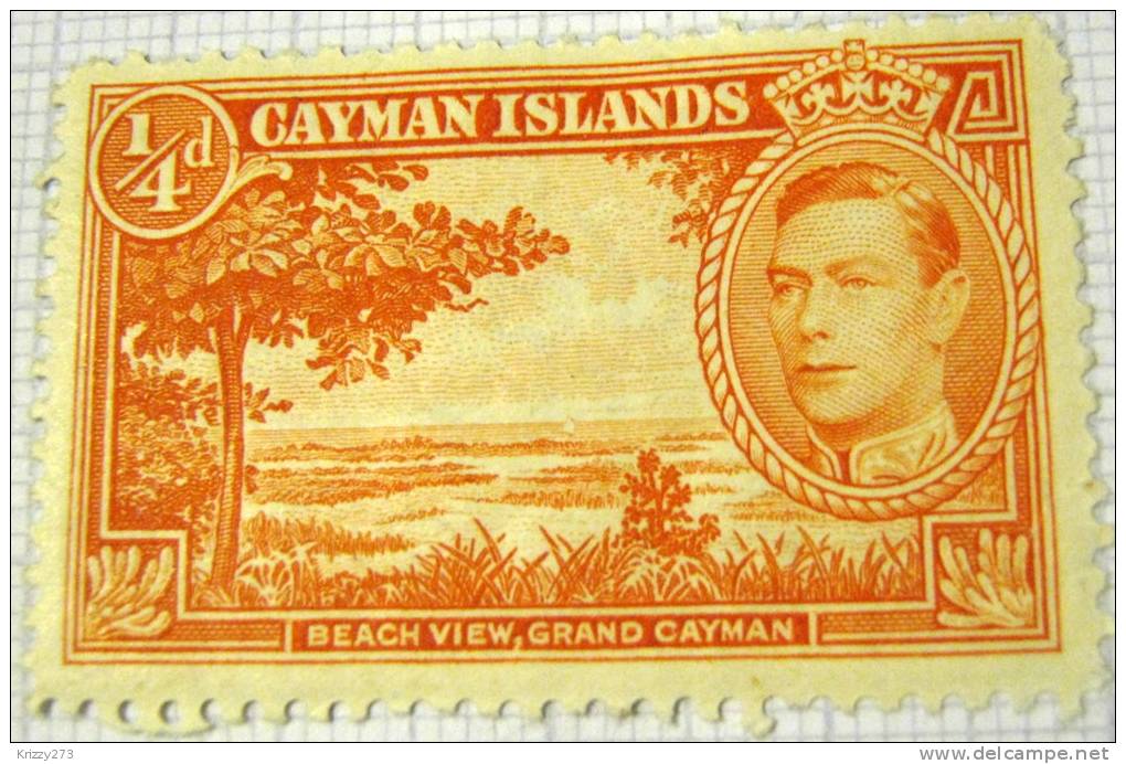 Cayman Islands 1938 Beach View 0.25d - Mint - Cayman Islands