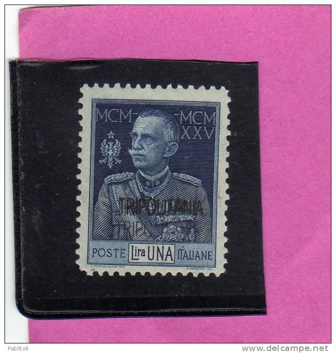 TRIPOLITANIA 1925 - 1926 VARIETÀ VARIETY GIUBILEO DEL RE LIRE 1 MNH DENT. 11 PERF. - Tripolitania