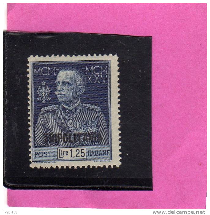 TRIPOLITANIA 1925 - 1926 GIUBILEO DEL RE L. 1,25 MNH DENT. 13 1/2 PERF. - Tripolitaine