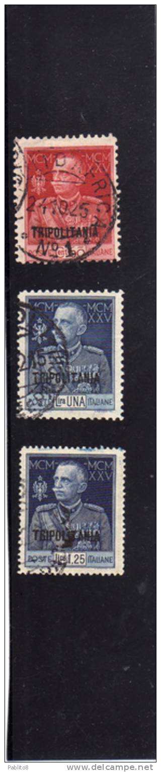 TRIPOLITANIA 1925 1926 GIUBILEO DEL RE SERIE COMPLETA COMPLETE SET USATA USED OBLITERE' - Tripolitaine