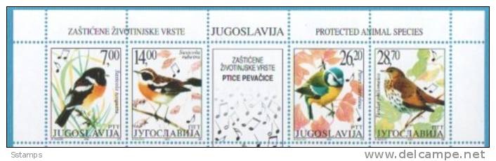 2002  JUGOSLAVIJA JUGOSLAVIA FAUNA  PROTECTED ANIMAL SPECIES WWF BIRDS - Unused Stamps