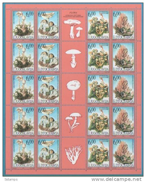 1999  JUGOSLAVIJA JUGOSLAVIA FUNGHI MUSHROOM  INTERESSANTE - Blocs-feuillets