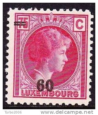 1927 Grossherzogin Charlotte Mit Neuem Wertaufdruck : 60 C / 75 C Karminrosa (173) Mit Falz Michel 203 - 1926-39 Charlotte Rechterzijde