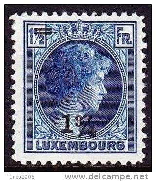 1929 Grossherzogin Charlotte Mit Neuem Wertaufdruck : 1 3/4 Fr / 1½ Fr.blau  (191) Mit Falz Michel 220 - 1926-39 Charlotte Rechterzijde