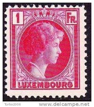 1930 Grossherzogin Charlotte 1 Fr. Karmin Mit Falz Michel 224 - 1926-39 Charlotte Rechterzijde