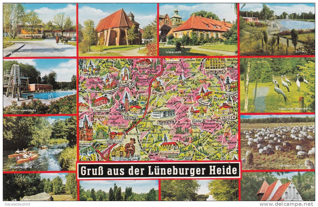 B35437 Luneburger Heide Map Cartes Geographiques Not  Used Perfect Shape - Lüneburger Heide