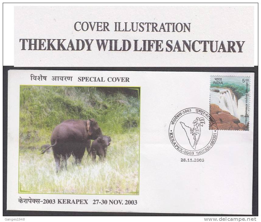 India 2003  WILD LIFE SACTUARY  ELEPHANTS Cover # #23471  Indien Inde - Elefanten