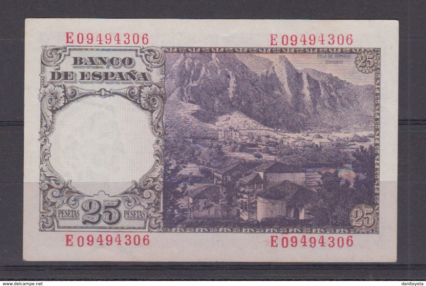 EDIFIL 450a.  25 PTAS 19 FEBRERO DE 1946 SERIE E. SIN CIRCULAR - 25 Pesetas