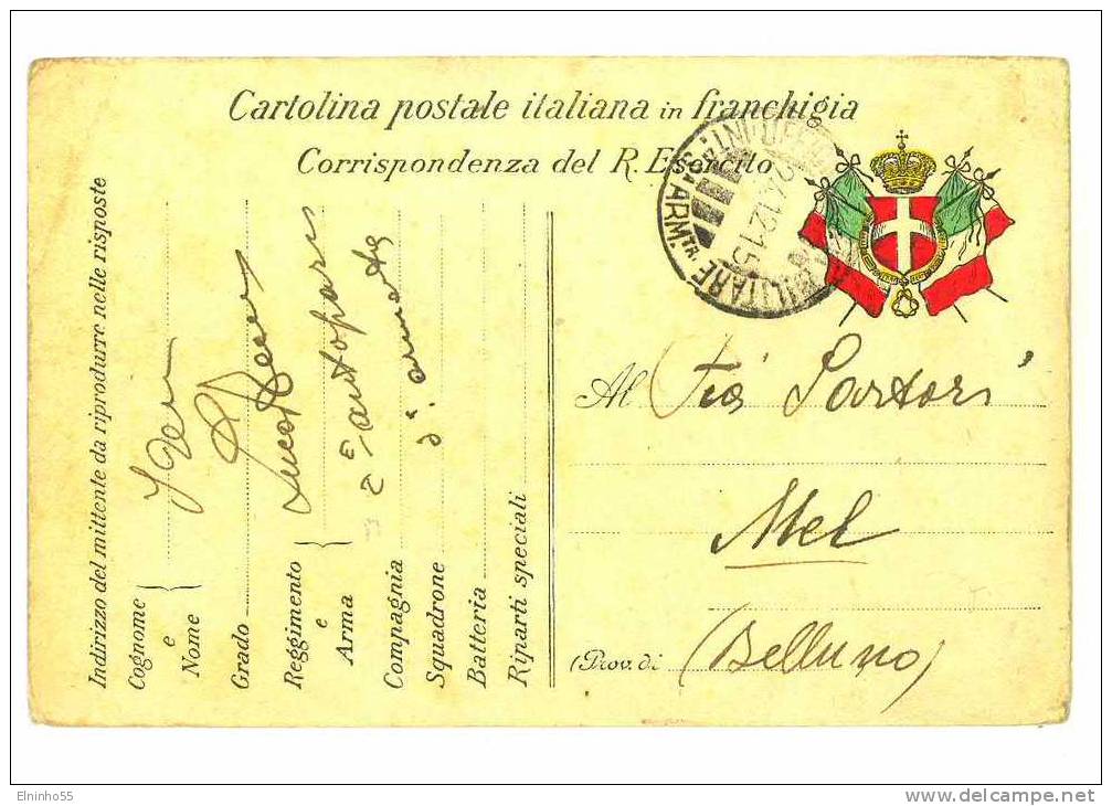 WWI 1915 Posta Militare Intendenza 3^ Armata - Guerre 1914-18