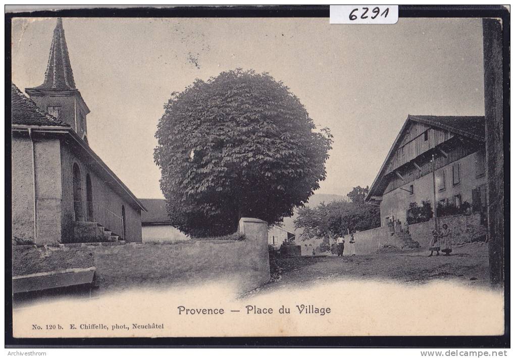 Provence (Vaud) - Place Du Village ; Vers 1913 ; Petit Pli Tout Au Bord En Ht à G. (scan)(6291) - Provence