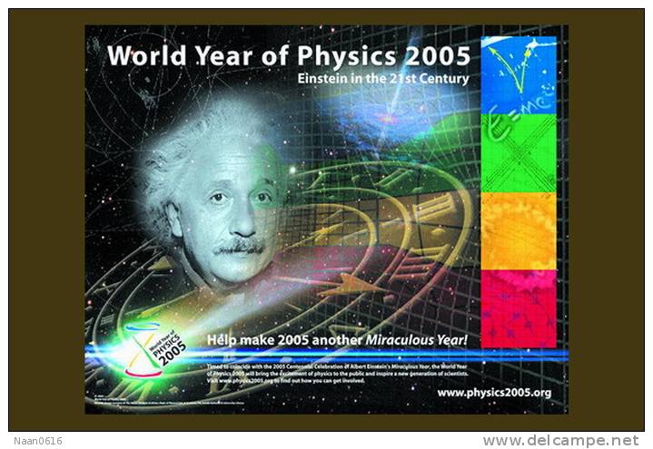 [Y59-040  ]   2005 World Year Of Physics  Albert Einstein  , Postal Stationery -- Articles Postaux -- Postsache F - Physik