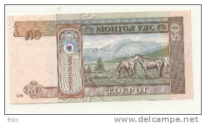 Banknote 50 Tugrik  2008 From Mongolia - Mongolia