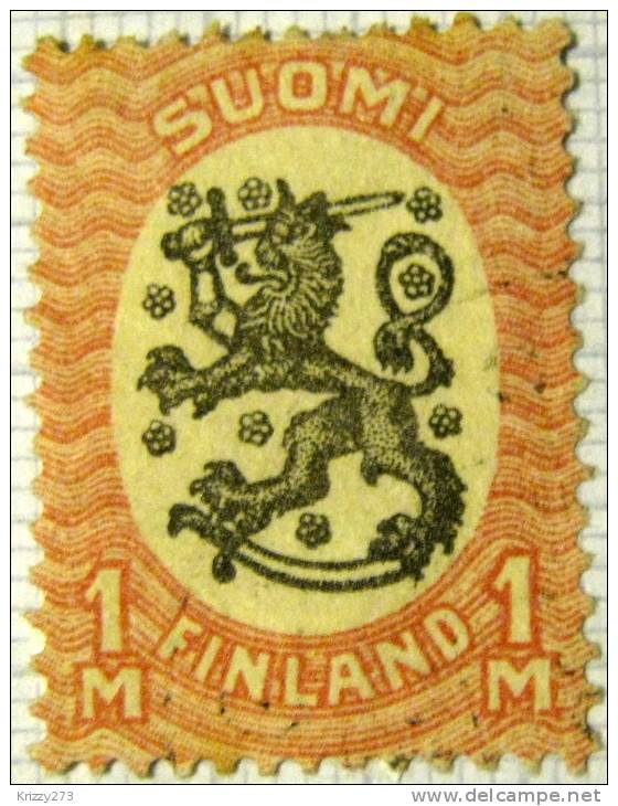 Finland 1917 Heraldic Lion 1m - Unused - Ongebruikt