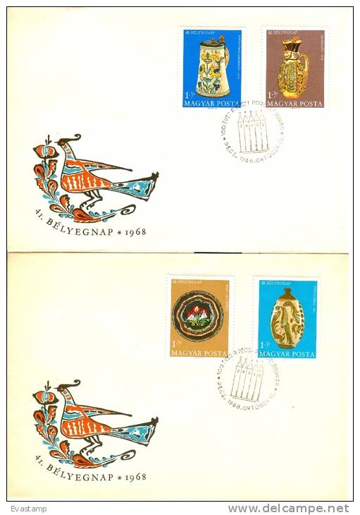 HUNGARY - 1968.Cover - 41st Stampday And Hungarian Earthernware (Folk Art) Mi 2443-2446 - Cartoline Maximum