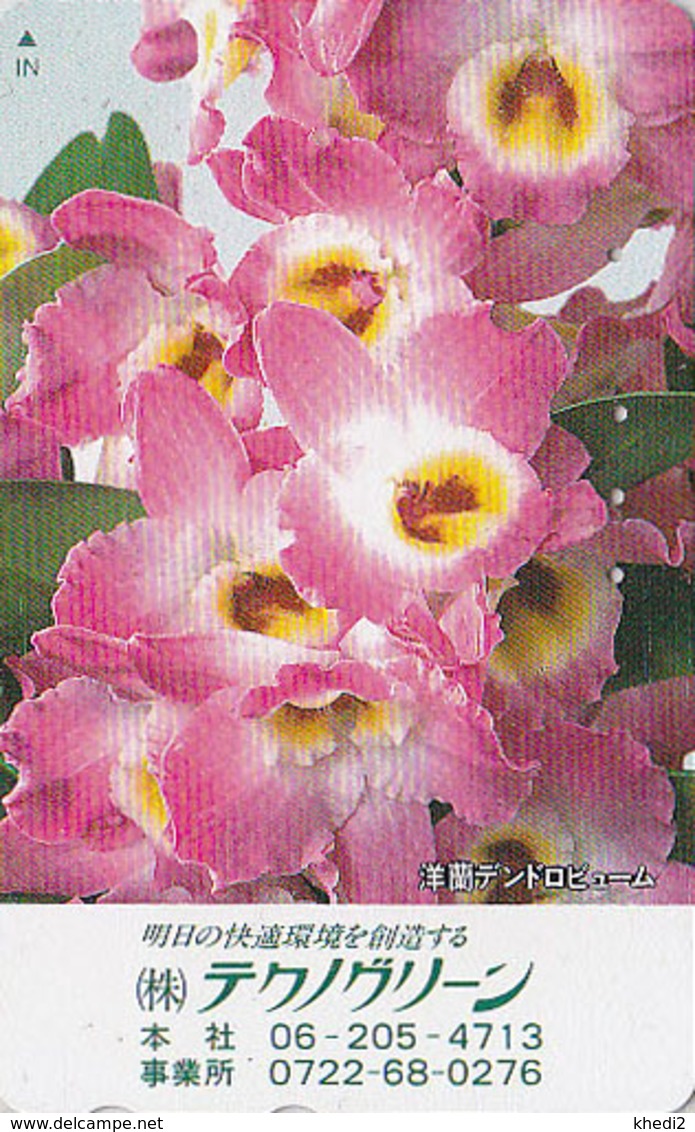 Télécarte Japon / 110-011 - Fleur ORCHIDEE - ORCHID Flower Japan Phonecard - Blume TK ** TECHNOGREEN ** - ORQUIDEA - 998 - Blumen