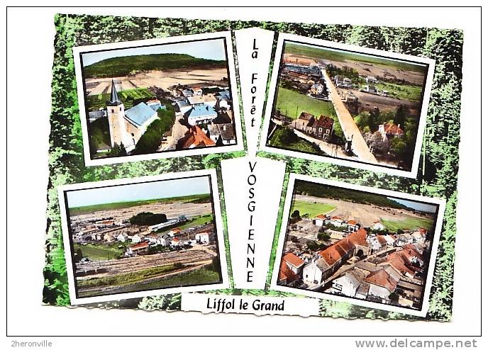 CPSM - LIFFOL Le GRAND - L´ Eglise - L´avenue De La Gare - La Route De Bozoilles - Hospice - Série La Forêt Vosgienne - Liffol Le Grand