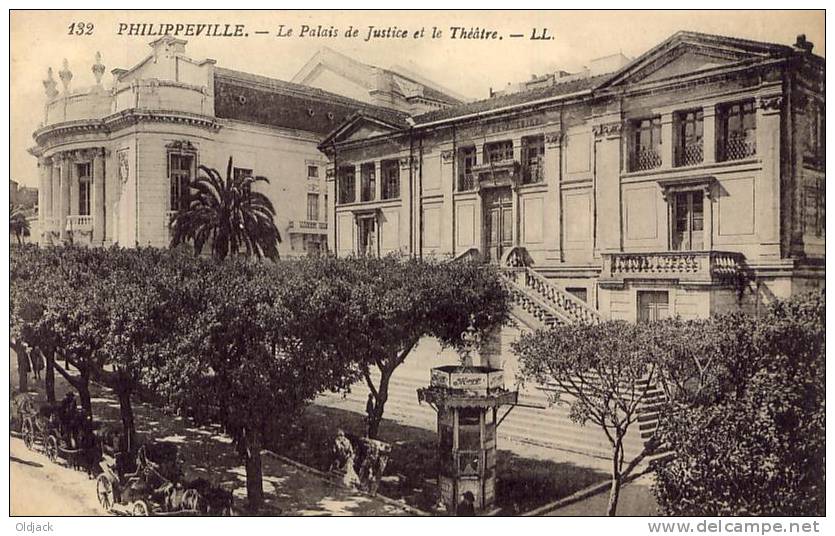 ALGERIE - PHILIPPEVILLE Le Palais De Justice Et Le Théâtre - Skikda (Philippeville)