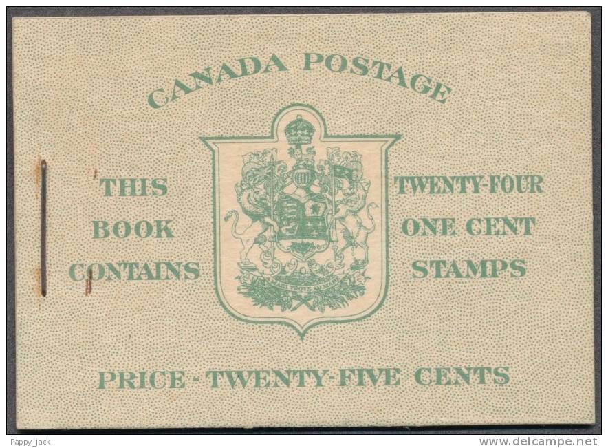 Canada 1942  War Issue King George VI English BK32d Complete MNH  Type II 7 & 6 Cent Rate Page - Carnets Complets