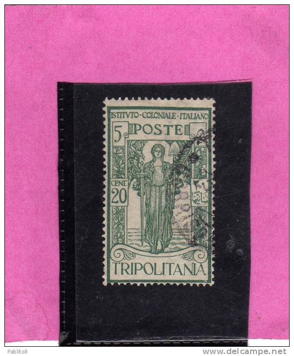 TRIPOLITANIA 1926 ISTITUTO COLONIALE 20 C + 5 C TIMBRATO - Tripolitaine