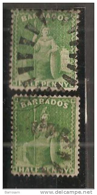 Barbados1860: Michel6A,6C Used Cat.Value 124Euros - Barbados (...-1966)