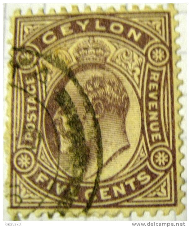 Ceylon 1903 King Edward VII 5c - Used - Ceylan (...-1947)