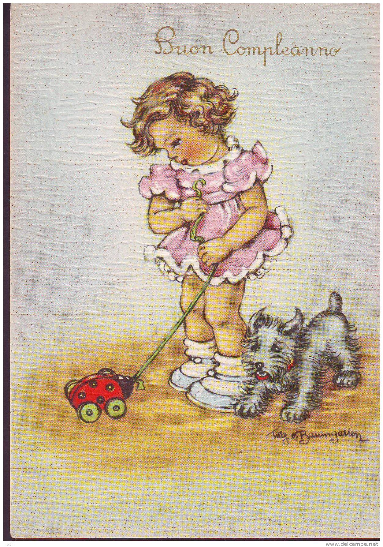 Bambina Gioco E Cane,  Illustratore Tilly V. Baumgarten Buon Compleanno - Other & Unclassified