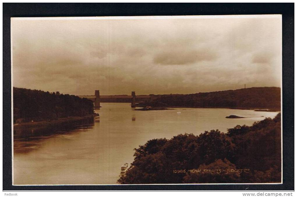 RB 774 - Judges Real Photo Postcard - Menai Straits &amp; Bridge Anglesey Wales - Anglesey