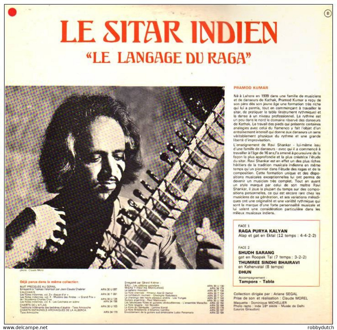 * LP *  PRAMOD KUMAR - LE SITAR INDIEN (France 1973 Ex-!!!) - Musiques Du Monde