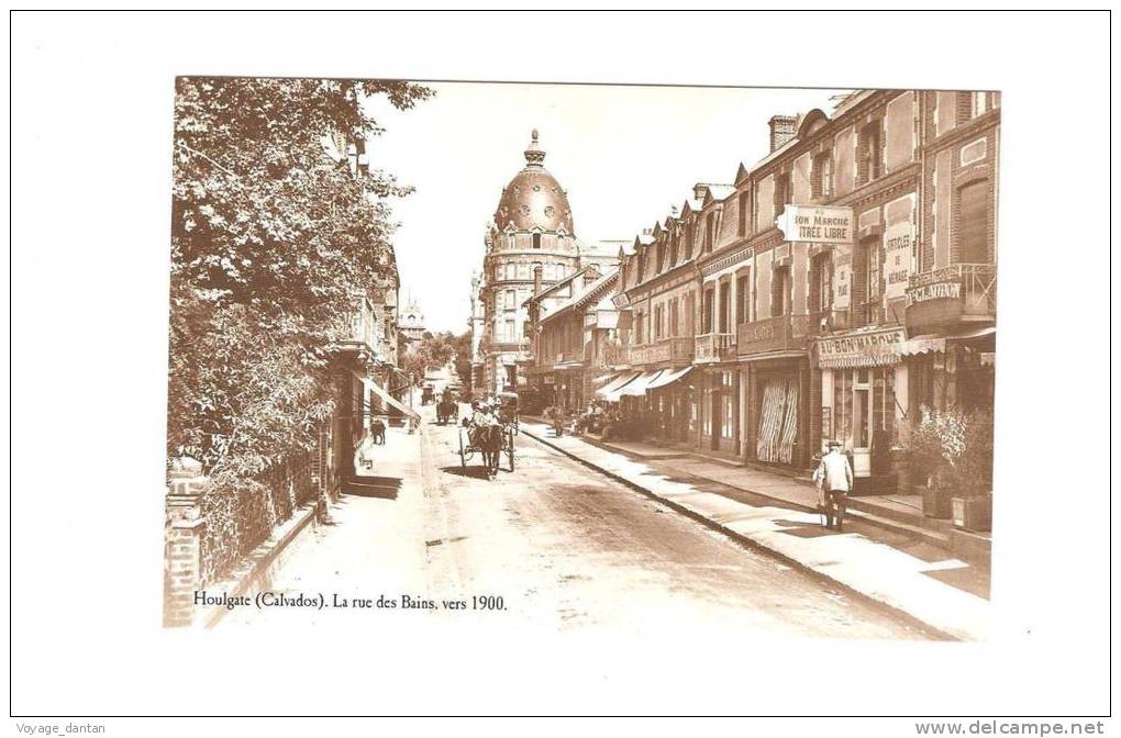 Houlgate, Calvados, La Rue Des Bains, Vers 1900 - Houlgate