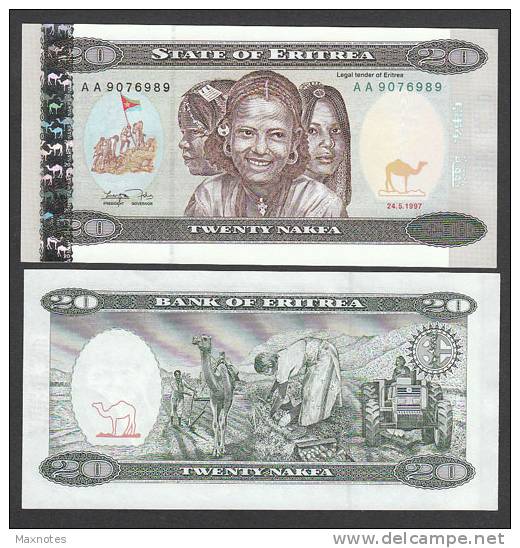 ERITREA : Banconota 20  Nafka - 1997 - FDS - Eritrea