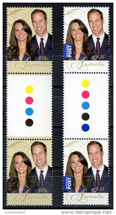 Australia 2011 Royal Wedding 2 Values Gutter Pairs MNH - Mint Stamps