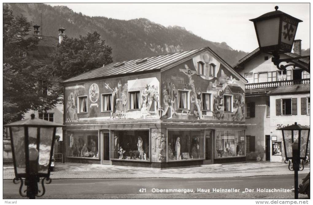 20210   Germania,  Oberammergau,  Haus  Heinzeller "Der  Holzschnitzer",  NV - Oberammergau