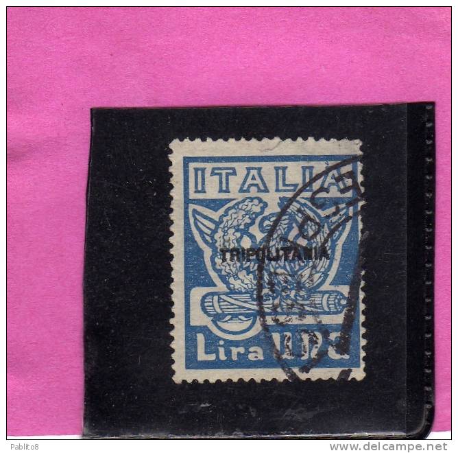 TRIPOLITANIA 1923 MARCIA SU ROMA 1 LIRA TIMBRATO - Tripolitaine