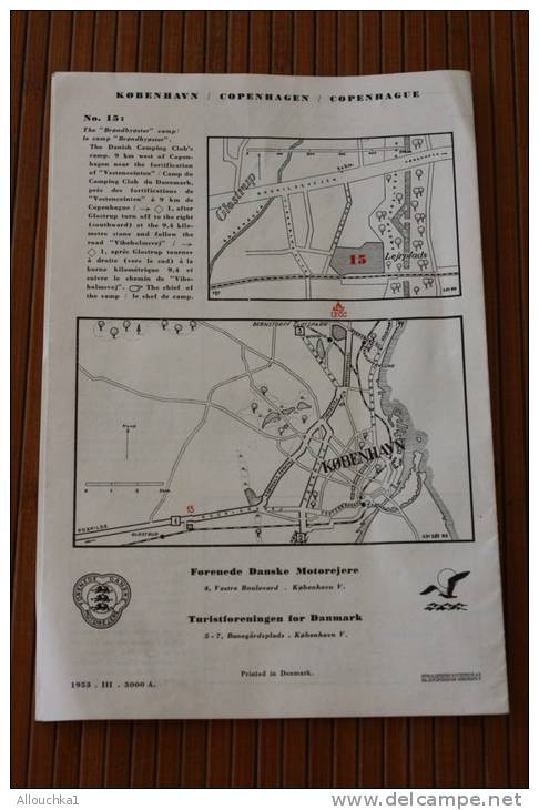 DANMARK  DANISH CAMPIMG GROUNDS  GUIDE TOURISTIQUE PHOTOS RENSEIGNEMENTS   ANNEE 1953 - Europa