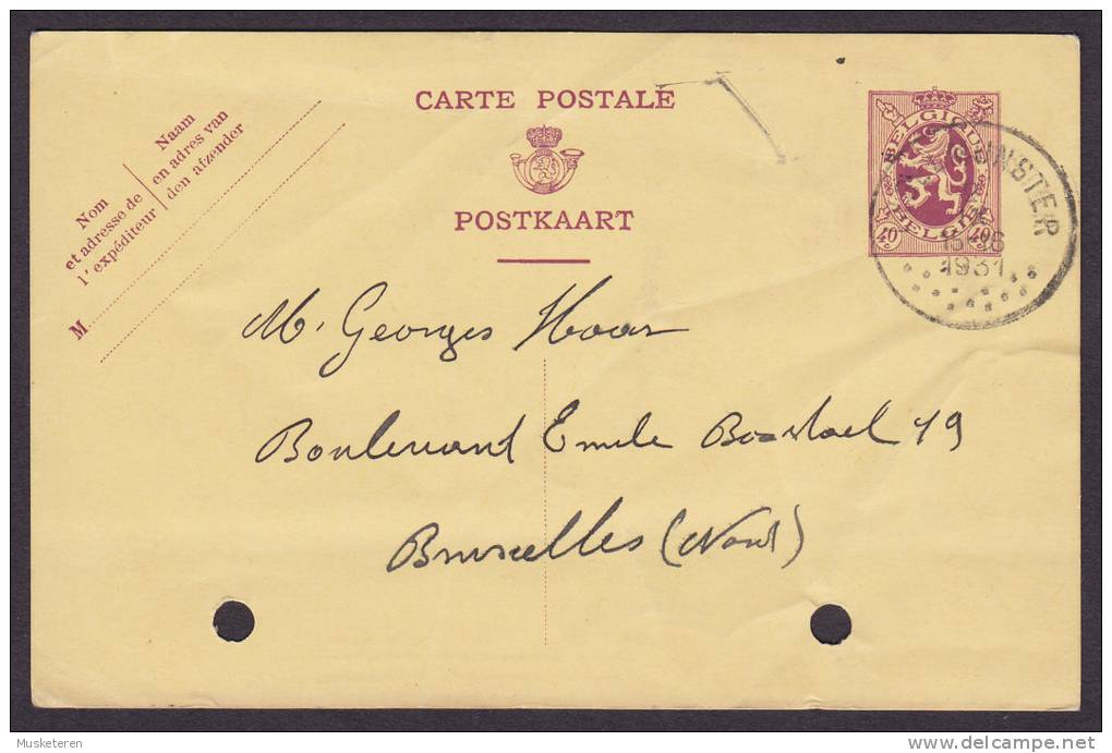 Belgium Postal Stationery Ganzsache Entier INGELMUSTER 1931 To BRUXELLES (Nord) (2 Scans) - Postkarten 1909-1934