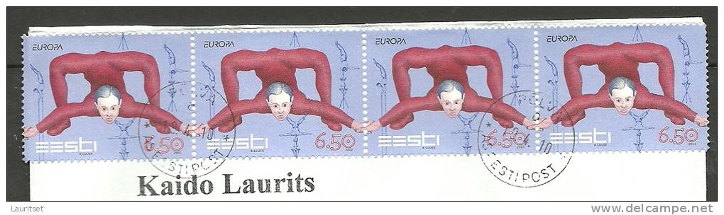 ESTLAND ESTONIA Estonie EUROPA CEPT 2002 Circus Auf Dem R-Brief Põlva-Tallinn - Estland