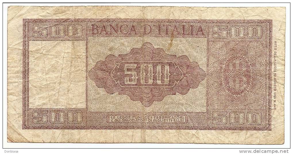 500 Lire Italia 23/03/1961 (NON COMUNE) - 500 Lire