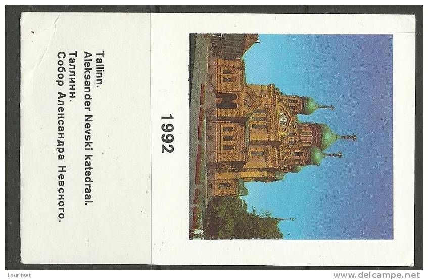 ESTLAND Estonia Taschenkalender Aleksander Nevski Kathedrale 1992 - Kleinformat : 1991-00