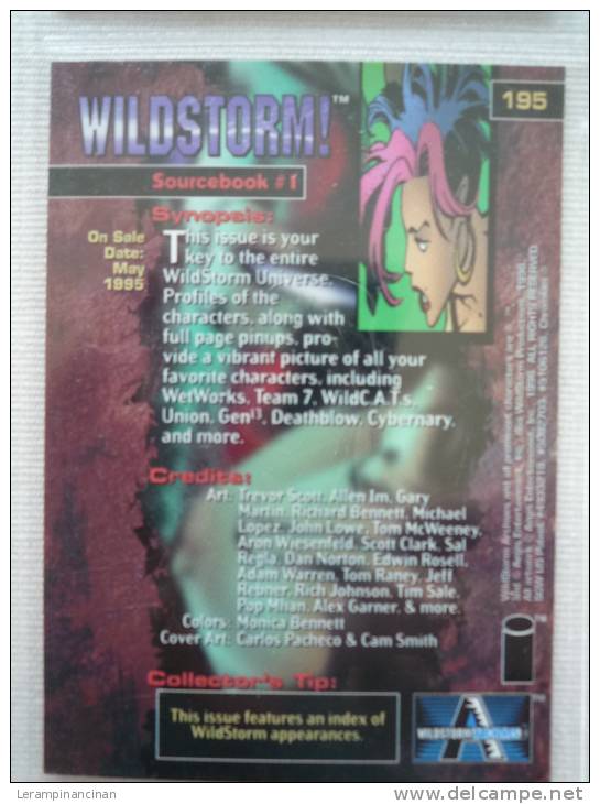 TRADING CARD WILDSTORM N° 195 SOURCEBOOK # 1  ON SALE DATE : MAY 1995 - Autres & Non Classés