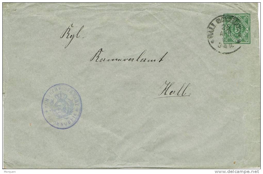 Entero Postal HALL SCHWABICHS /Wurttemberg) Alemania  1895 - Postal  Stationery