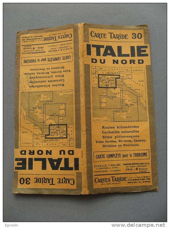 CARTE TARIDE No 30 ITALIE Du NORD - Strassenkarten