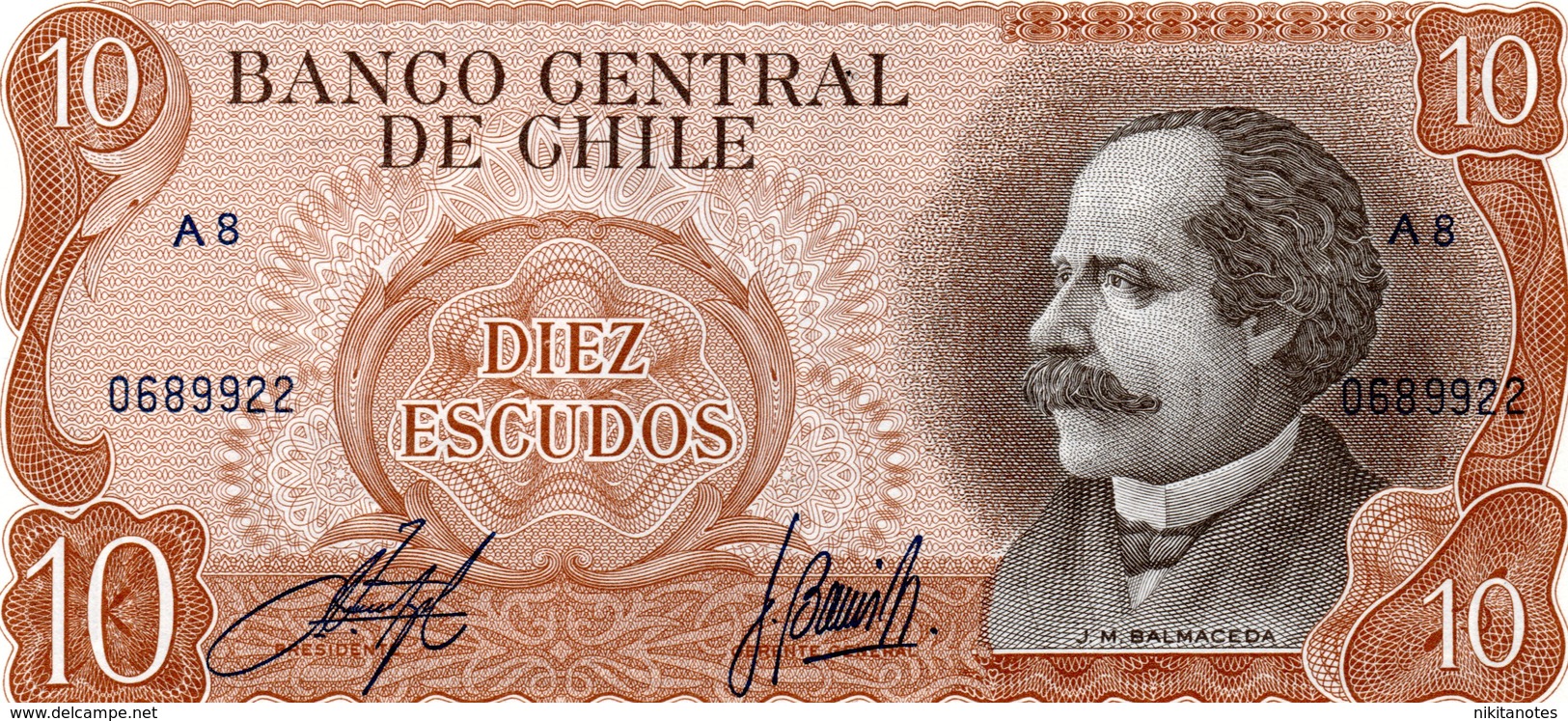 CHILE 10 Escudos 1967 UNC See Scan - Chile